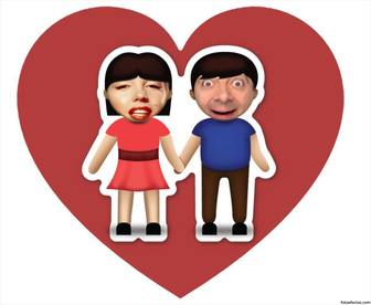 efeito da foto do amor com o emoji do casal onde voce pode carregar duas imagens