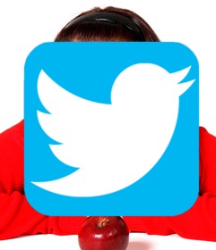 adicione o logotipo do twitter as suas fotos online