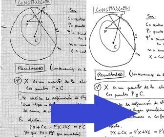 Efeito para otimizar notas digitalizadas melhorando o contraste e legibilidade.