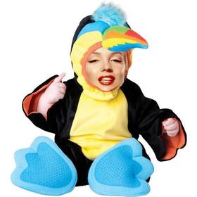 Fotomontagem em que você vai vestir o seu bebê com um traje tucano colorfull com online.