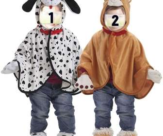 fotomontagem bebes gemeos vestido um ursinho pelucia e um dalmata e personalizar com outros rostos