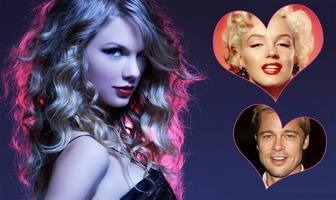 colagem duas fotos com uma imagem taylor swift