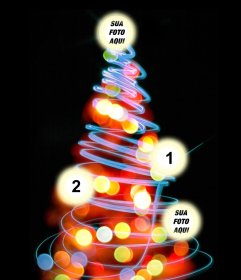 Fotomontagem árvore de Natal onde você pode colocar 4 fotos nas bolas -  Fotoefeitos