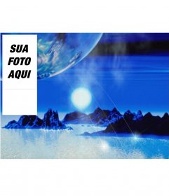 Papel de parede para twitter com um fundo futurista de um planeta azul