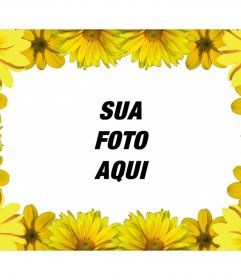 Moldura para foto para personalizado com margaridas amarelas - Fotoefeitos