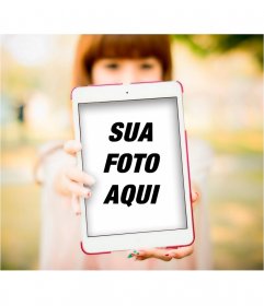Montar a fazer uma selfie com um Ipad