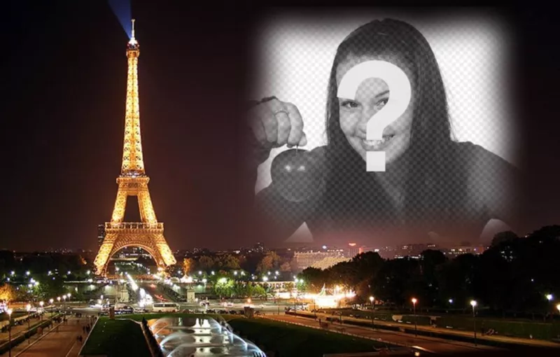Coloque sua foto no fundo de um postal da Torre Eiffel e Paris em segundo..