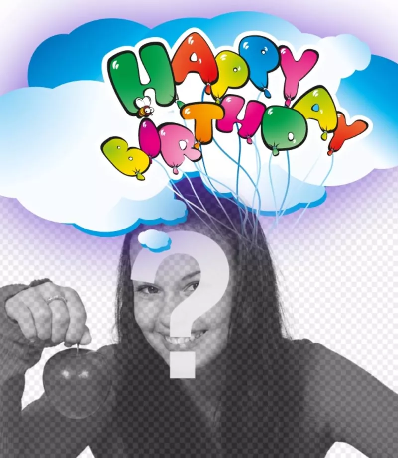 Cartão do feliz do aniversário com balões. ..