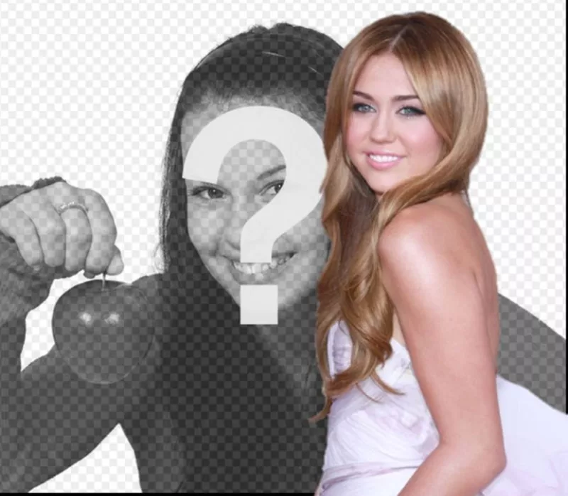 Fotomontagem com Miley Cyrus. Efeito de foto para fazer uma montagem togetherwith..