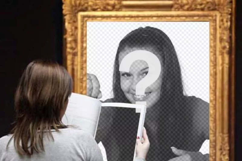 Efeito de foto em que você aparece em uma famosa pintura em um..