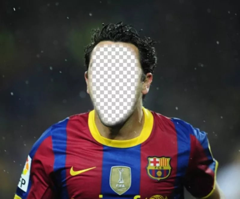 Fotomontagem de futebol para colocar seu rosto em um jogador do Barça ..
