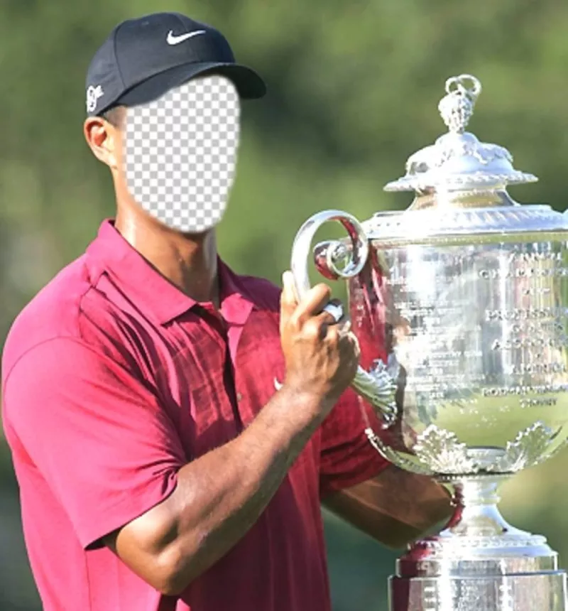 Template de Tiger Woods levantar um copo para editar e colocar um ..
