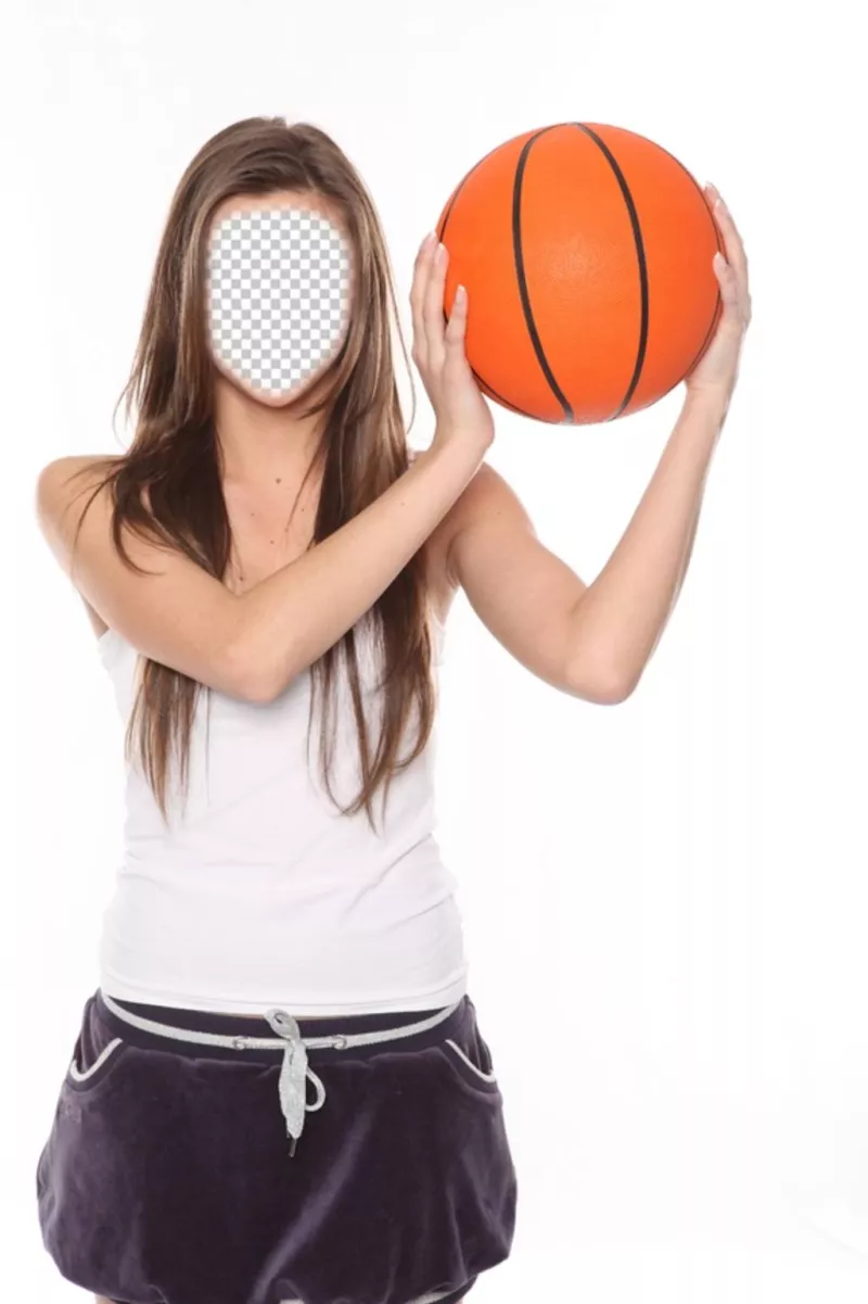 Fotomontagem de um jogador de basquete para adicionar o seu rosto ..
