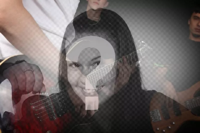 Photo Filter com uma banda com guitarras para criar uma colagem com suas fotos..