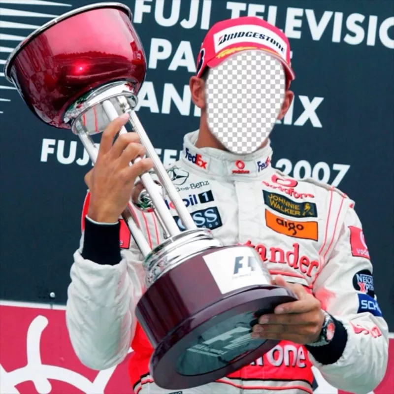 Fotomontagem para colocar um rosto sobre o campeão de F1 Lewis Hamilton ..
