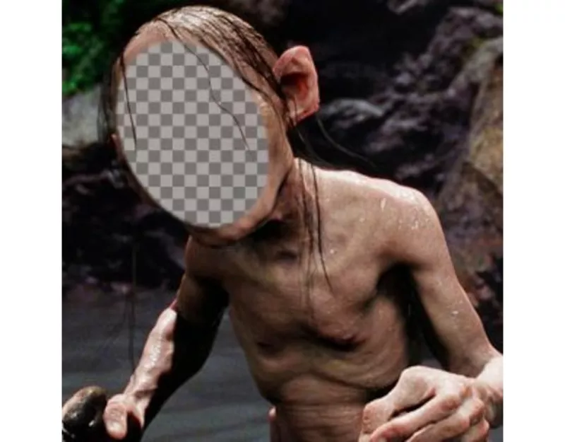 Ponha seu rosto no personagem da trilogia O Senhor dos Anéis, Gollum ..