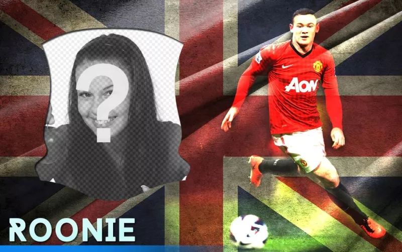 Montagem com Wayne Rooney, atacante do time Inglês. ..
