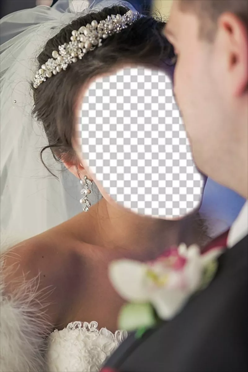 Fotomontagem de rosto para se tornar a estrela do casamento. ..
