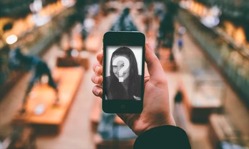 Colagem para colocar sua foto em um iPhone em um museu. ..
