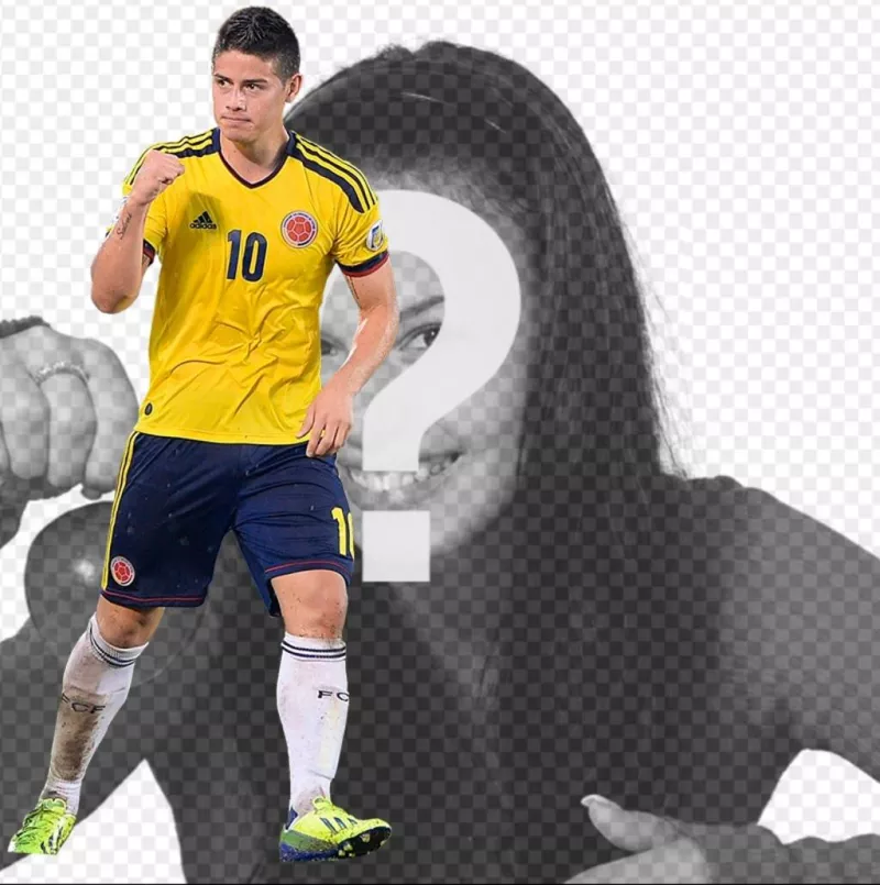 Poses com James Rodriguez da seleção da Colômbia. ..