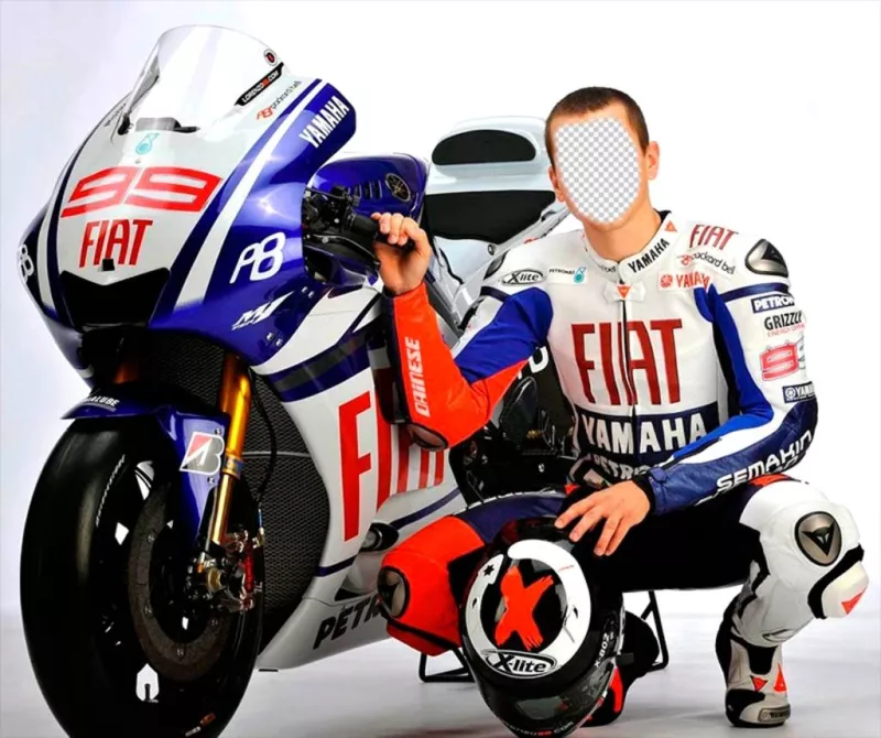 Fotomontagem de Jorge Lorenzo, famoso piloto espanhol de MotoGP. ..
