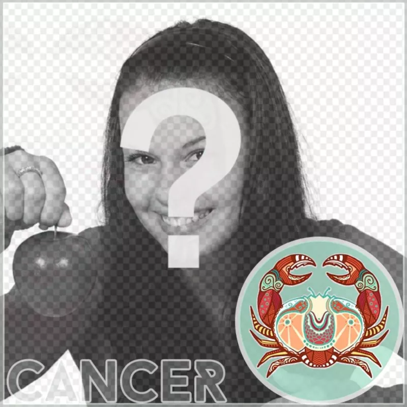 Efeito Foto signo do zodíaco em linha de Câncer. ..