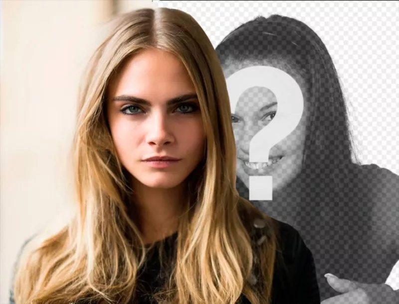 Fique por Cara Delevigne nesta fotomontagem. ..