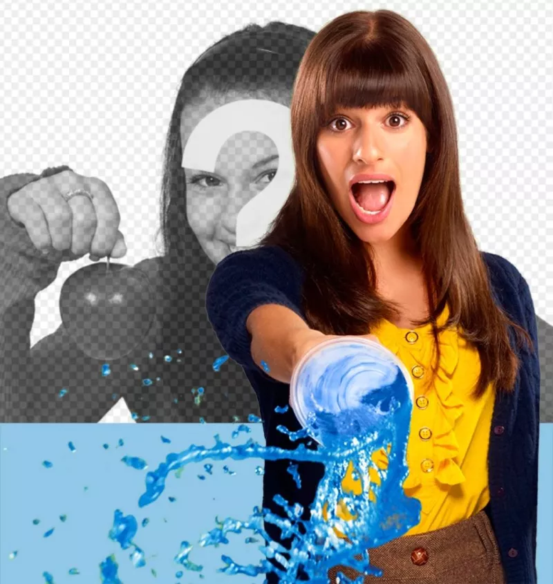 Fotomontagem com Rachel de Glee jogar uma raspadinha. ..