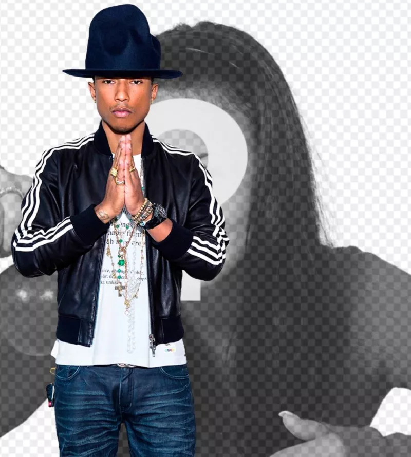 Monte com o cantor de "Happy", Pharrell Williams. ..