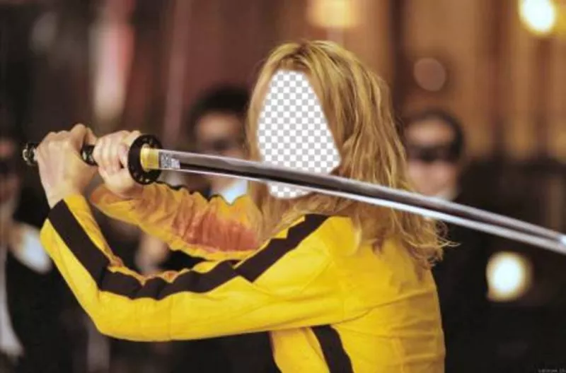 Fotomontagem para colocar seu rosto em que a atriz Uma Thurman em Kill Bill ..