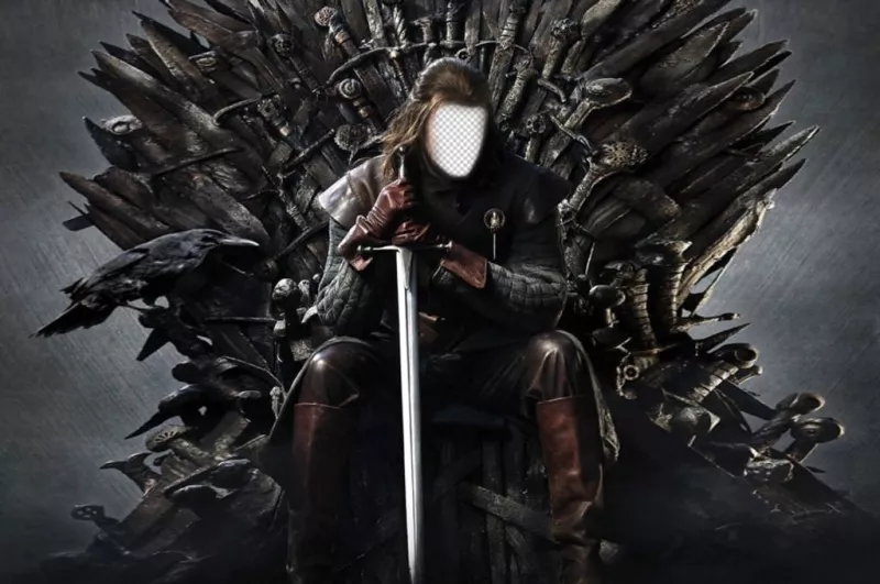 Fotomontagem de Ned Stark no Trono de Ferro para adicionar seu rosto. ..