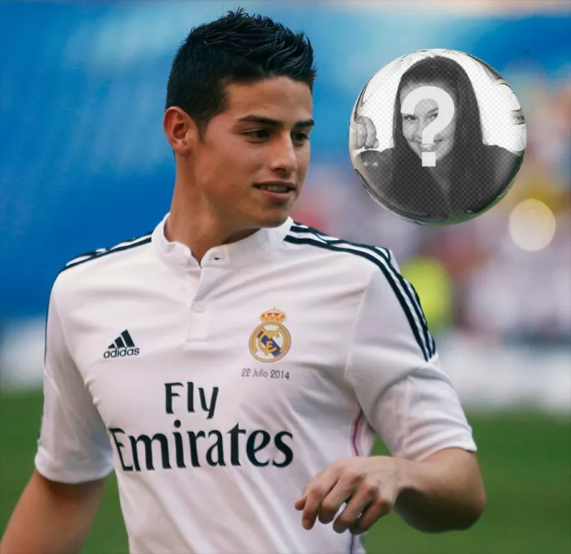 Efeito com sua imagem na bola com James Rodriguez ..