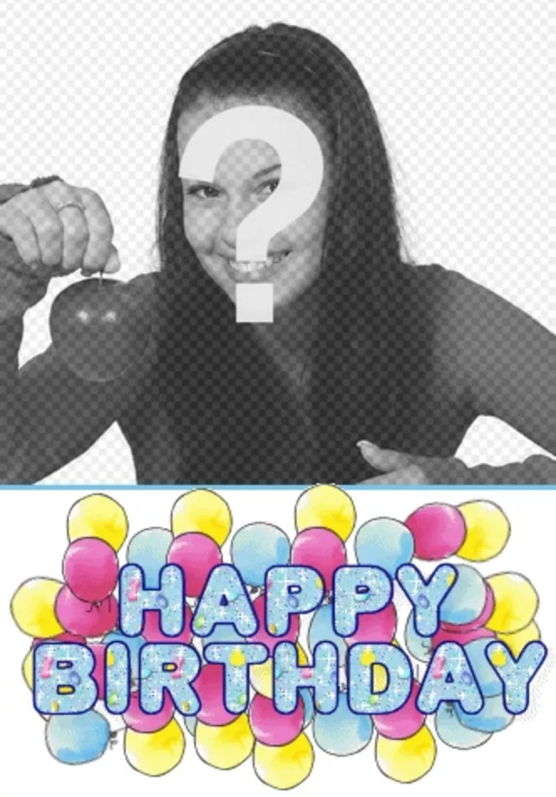 Cartão de aniversário personalizado com foto, com um animado texto 