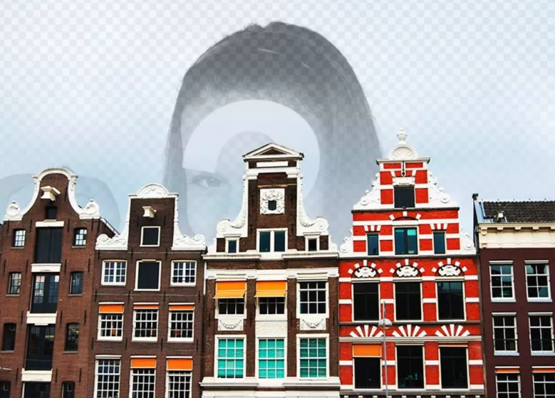 Colagem especial com uma foto de Amsterdam ..