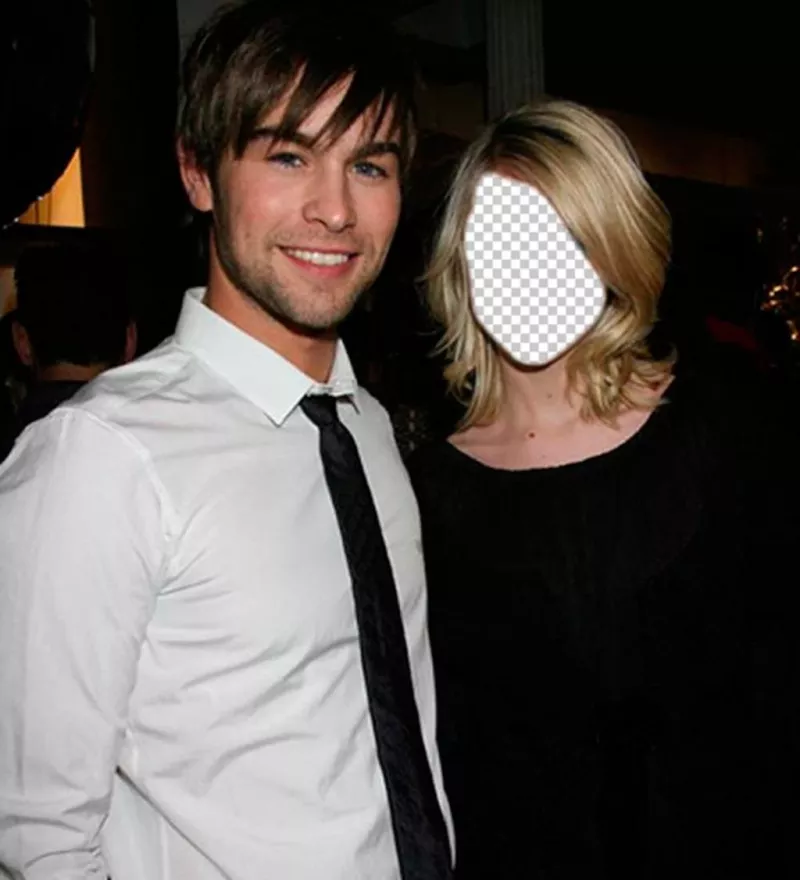 Fotomontagem com Chace Crawford para colocar seu rosto na menina ao lado dele ..