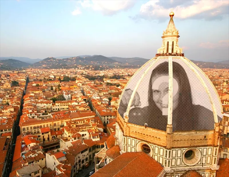 Cartão postal para colocar sua foto na Cúpula italiano ..