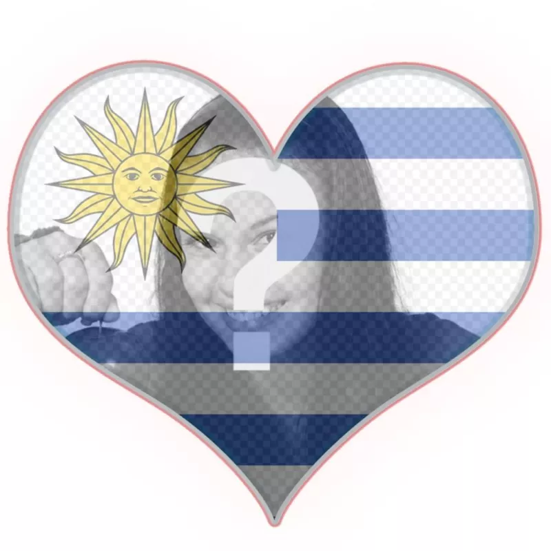 Fotomontagem com a bandeira do Uruguai sobre a ..