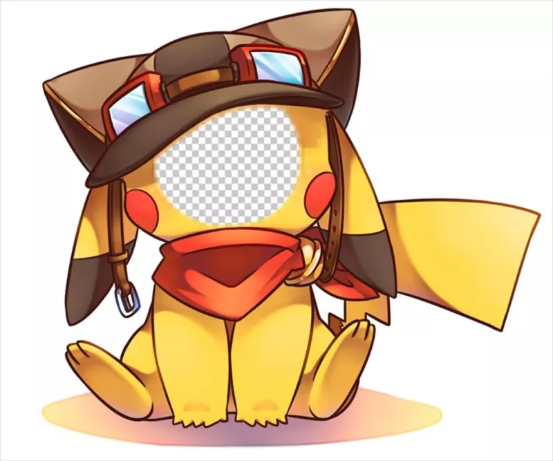 Fotomontagem de uma imagem de Pikachu que você pode editar ..