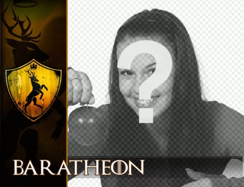 Fotomontagem com o escudo da casa Baratheon ..