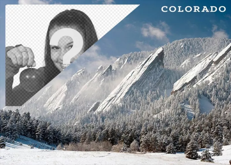 Cartão postal de uma paisagem de neve Denver com sua ..