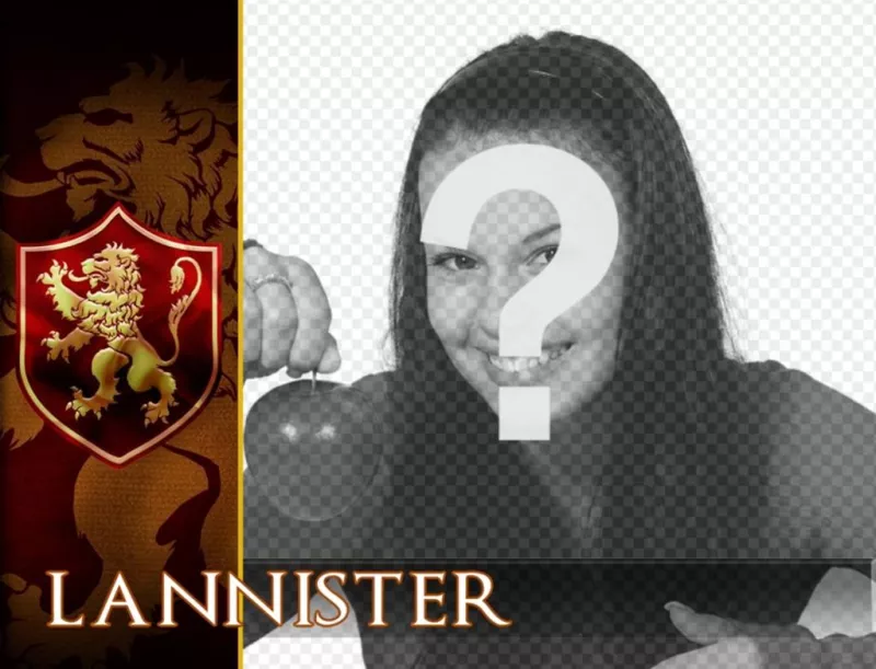 Fotomontagem com o escudo da casa Lannister ..