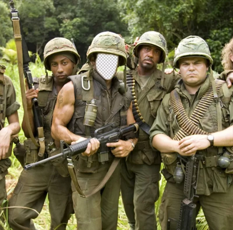 Fotomontagem para colocar seu rosto no protagonista de Tropic Thunder ..