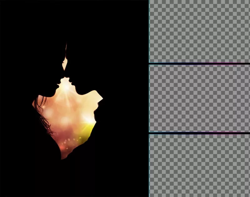 Fotomontagem para três fotos amor com um casal ..