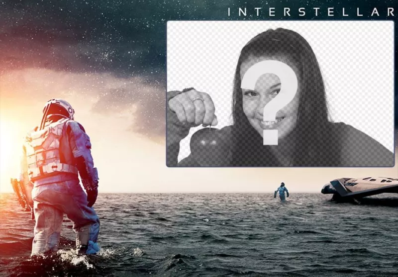 Colagem para colocar a sua imagem em uma foto promocional do filme Interstellar ..