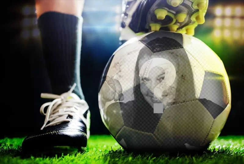 Fotomontagem para colocar sua foto em uma bola de futebol ..