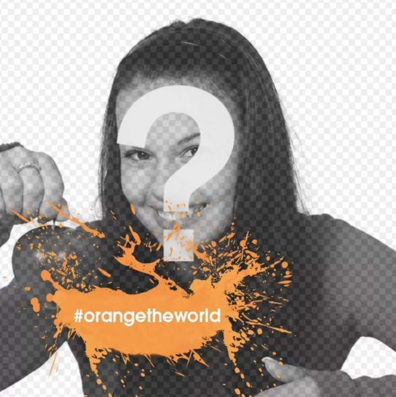 Foto efeito de marca laranja para parar a violência contra as mulheres ..