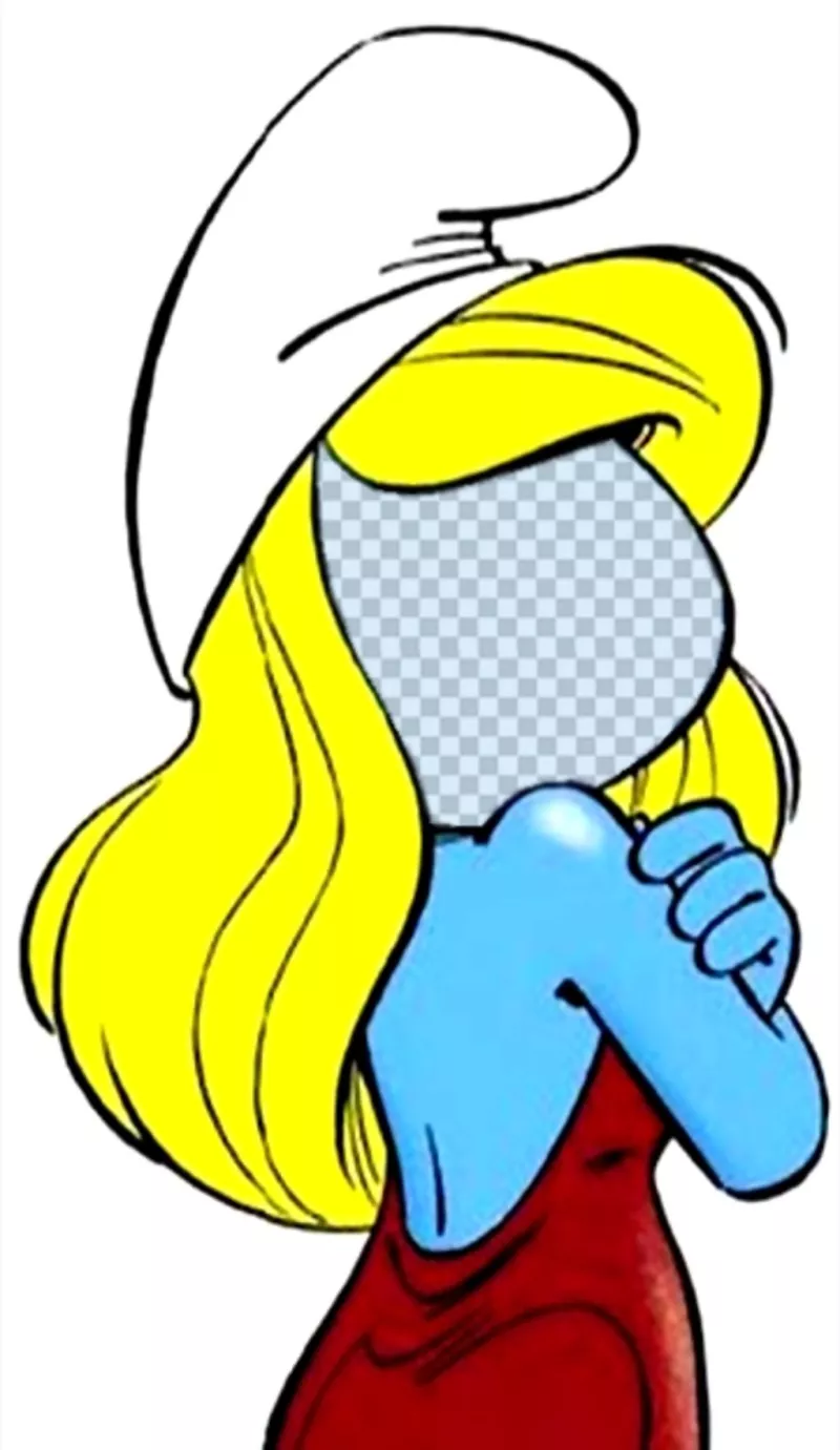 Fotomontagem de Smurfette, a série infantil Os Smurfs para editar ..