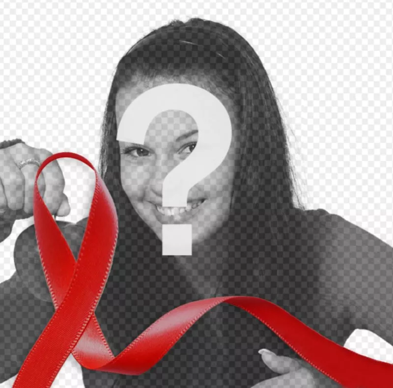 Fita vermelha contra a SIDA para colocar na sua foto online   ..