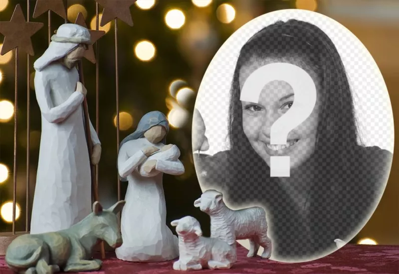 Efeito da foto do nascimento do bebê Jesus para colocar a sua foto ..
