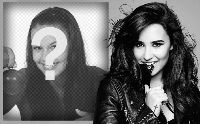 Efeito da foto com a cantora Demi Lovato para fazer upload de sua foto ..